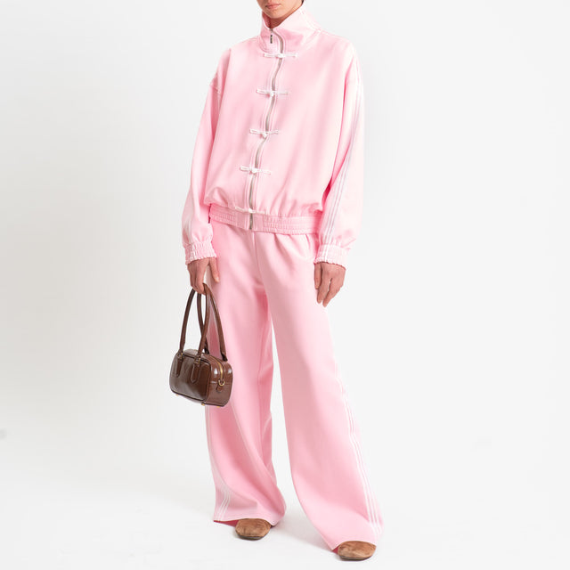 Tensione in-Pantalone wide leg bande laterali - rosa