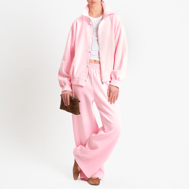 Tensione in-Pantalone wide leg bande laterali - rosa