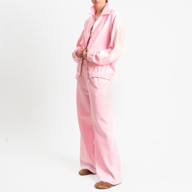 Tensione in-Pantalone wide leg bande laterali - rosa