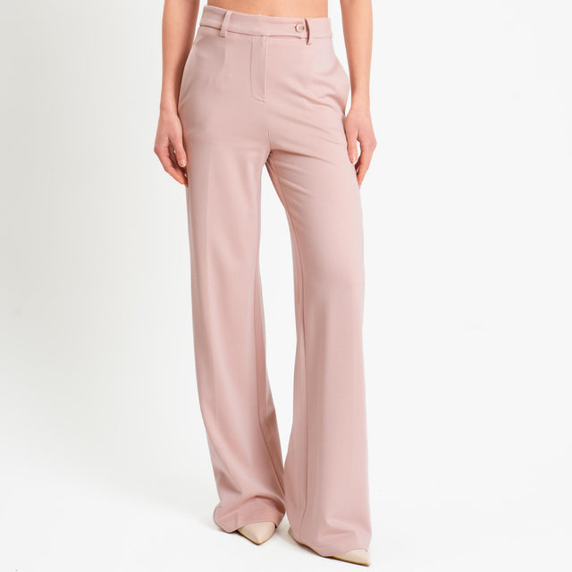 Tensione in-Pantalone punto milano wide leg - rosa