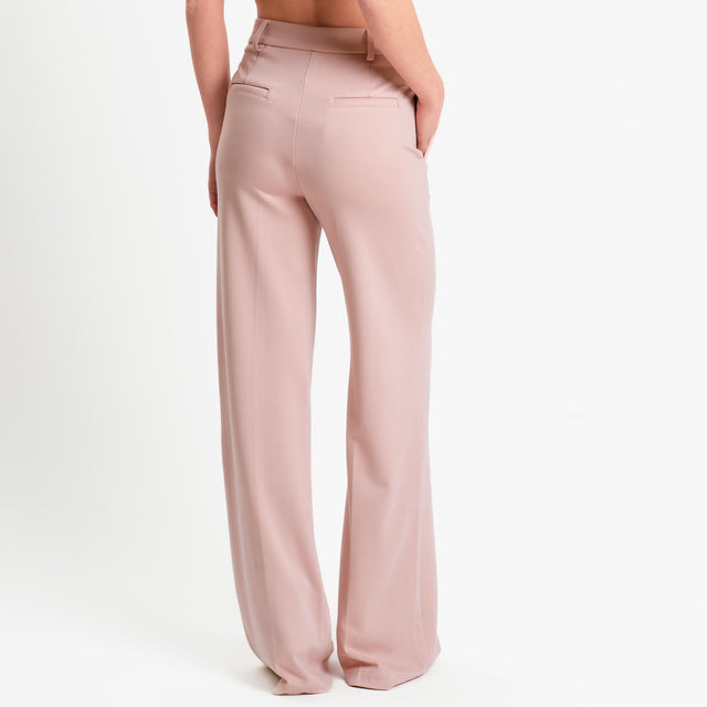Tensione in-Pantalone punto milano wide leg - rosa