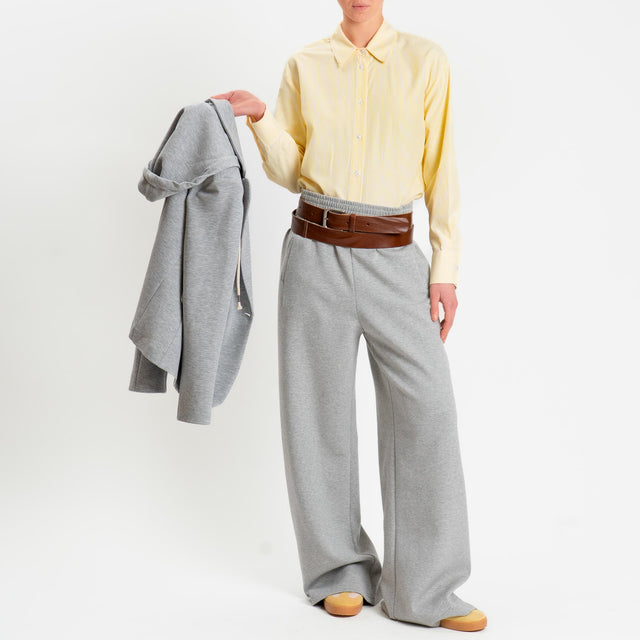 Tensione in-Pantalone wide leg elastico in vita - grigio