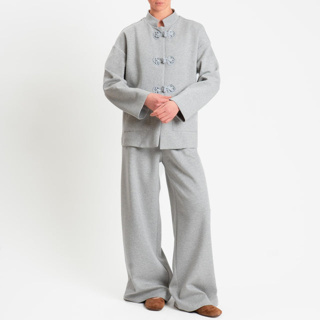 Tensione in-Pantalone wide leg elastico in vita - grigio