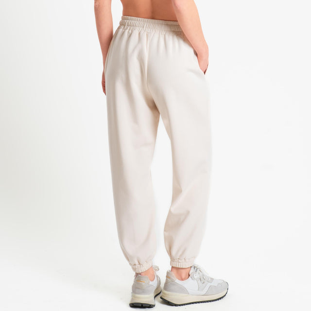 Tensione in-Pantalone in felpa con coulisse - avorio