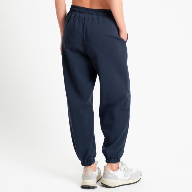 Tensione in-Pantalone in felpa con coulisse - blu
