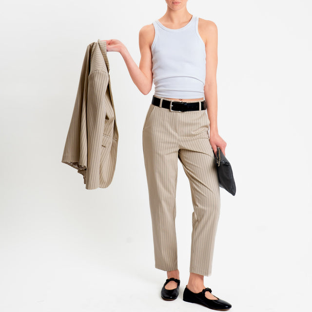 Tensione in-Pantalone gessato elastico dietro - mastice