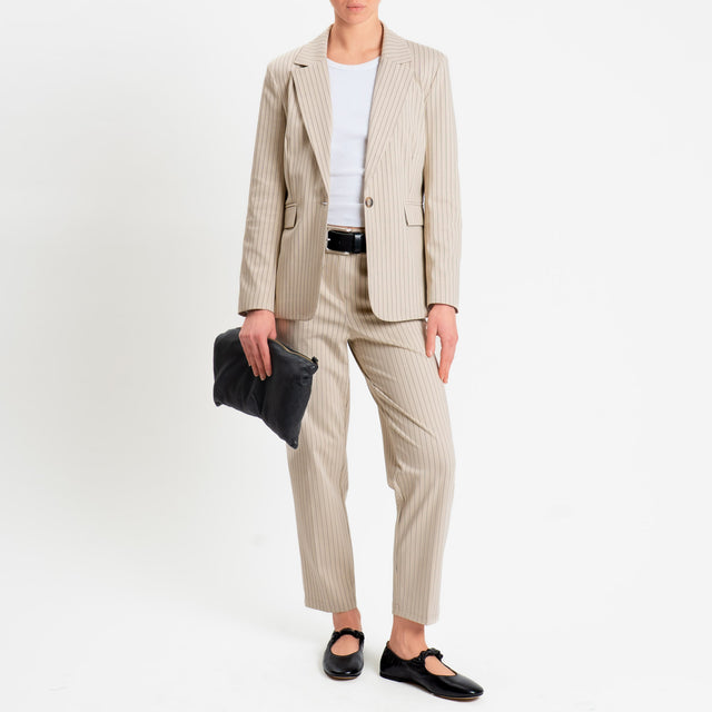 Tensione in-Pantalone gessato elastico dietro - mastice