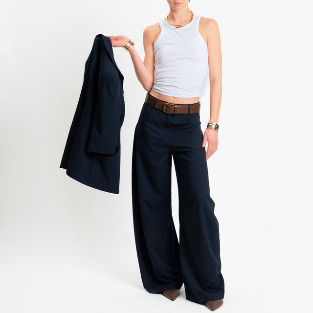 Tensione in-Pantalone wide leg barrel fit - blu
