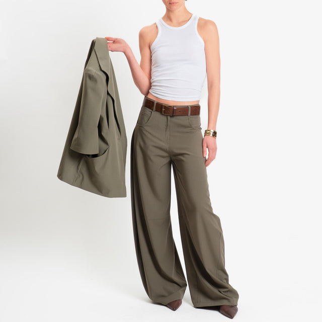 Tensione in-Pantalone wide leg barrel fit - salvia