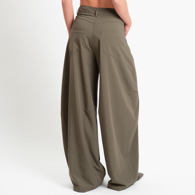 Tensione in-Pantalone wide leg barrel fit - salvia