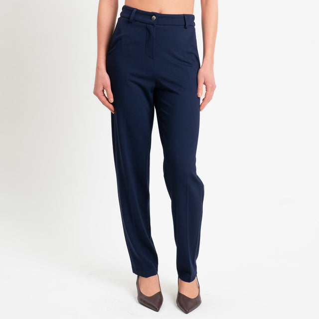 Tensione in-Pantalone punto milano elastico dietro - blu