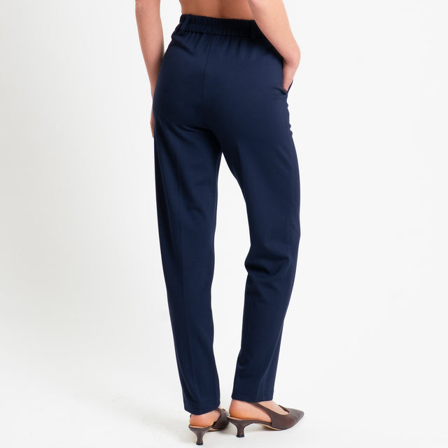 Tensione in-Pantalone punto milano elastico dietro - blu
