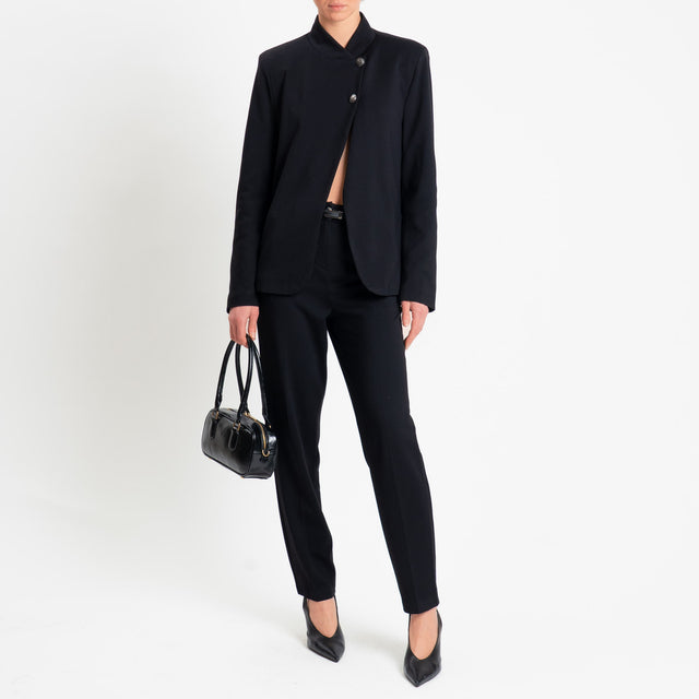 Tensione in-Pantalone punto milano elastico dietro - nero