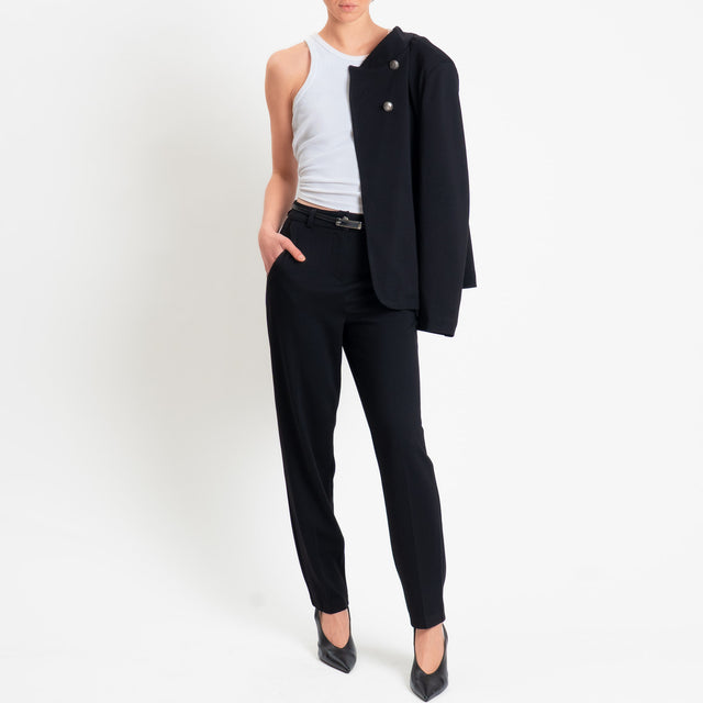 Tensione in-Pantalone punto milano elastico dietro - nero