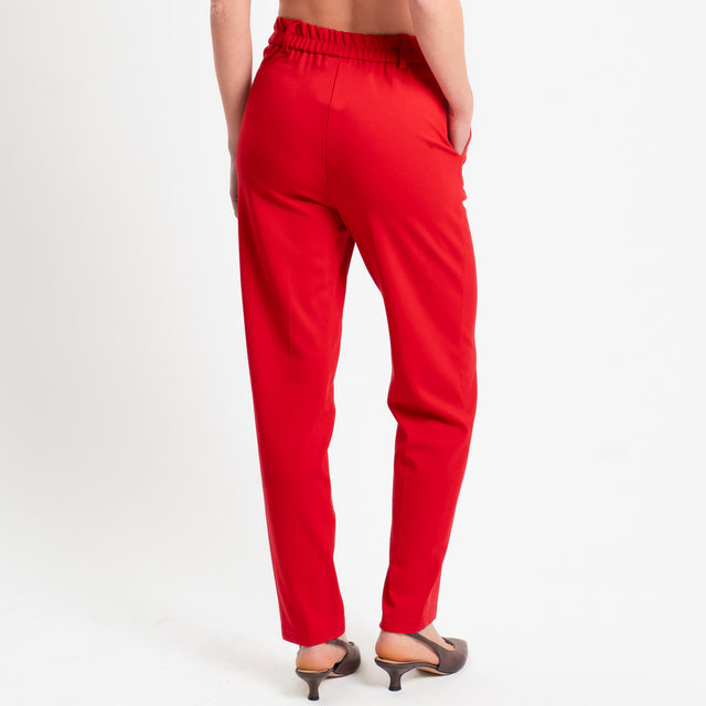 Tensione in-Pantalone punto milano elastico dietro - rosso