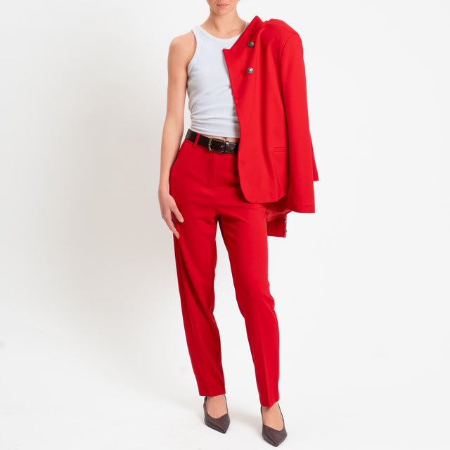 Tensione in-Pantalone punto milano elastico dietro - rosso