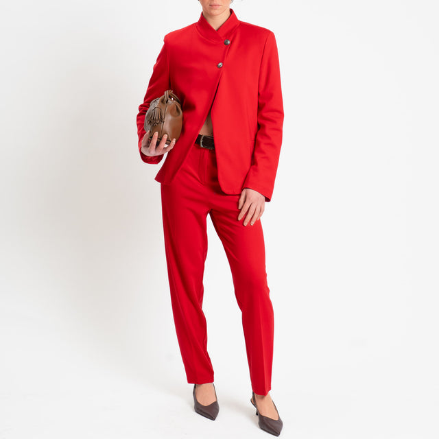 Tensione in-Pantalone punto milano elastico dietro - rosso