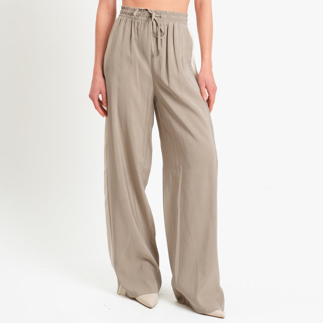 Tensione in-Pantalone cupro bande laterali - dessert/panna