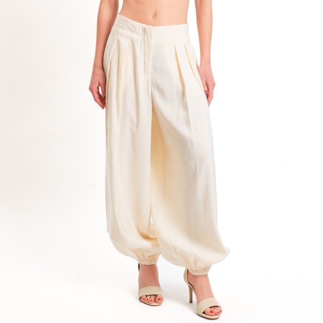 Tensione in-Pantalone balloon tessuto cupro - vaniglia