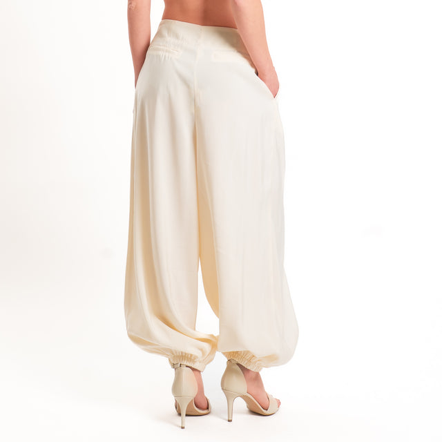 Tensione in-Pantalone balloon tessuto cupro - vaniglia