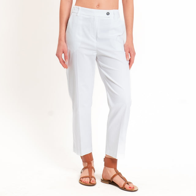 Tensione in-Pantalone straight fit in cotone - bianco
