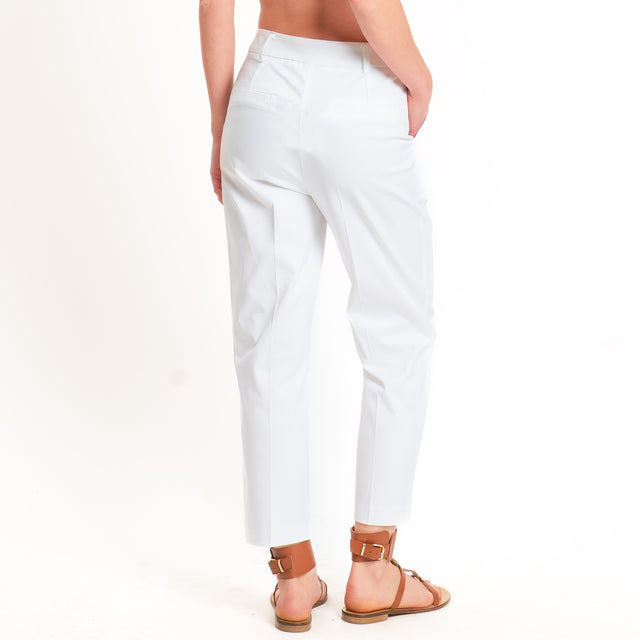 Tensione in-Pantalone straight fit in cotone - bianco