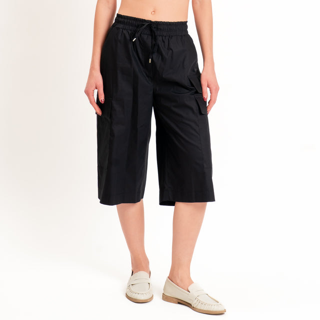 Tensione in-Bermuda cargo parachute con coulisse - nero