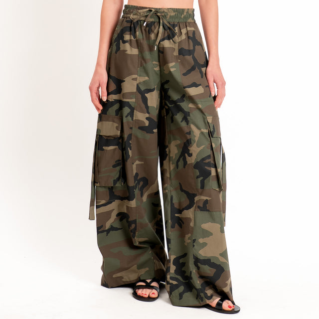 Tensione in-Pantalone cargo cotone super light camouflage - militare/moro/beige