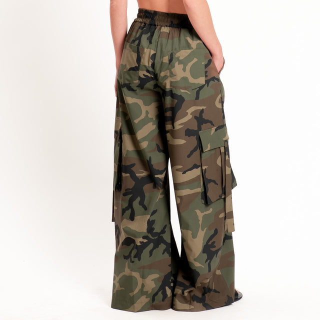 Tensione in-Pantalone cargo cotone super light camouflage - militare/moro/beige