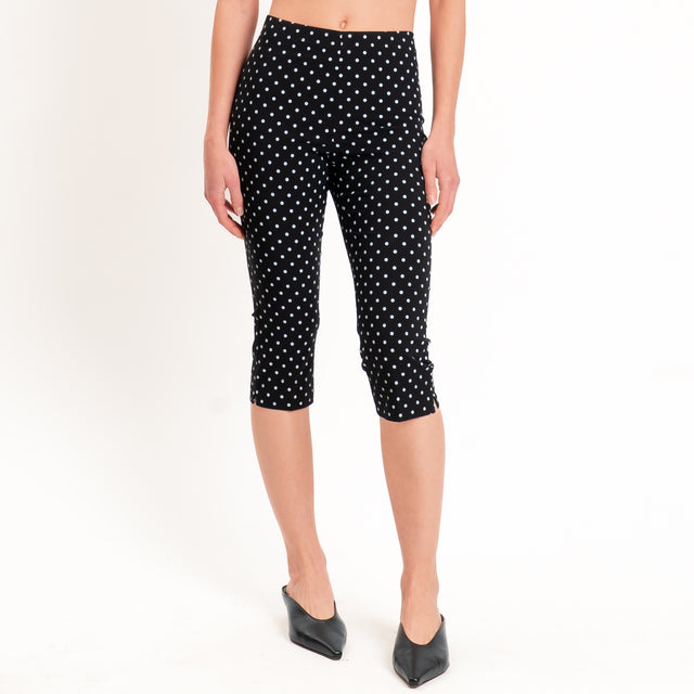 Tensione in-Pantalone capri con pois - nero