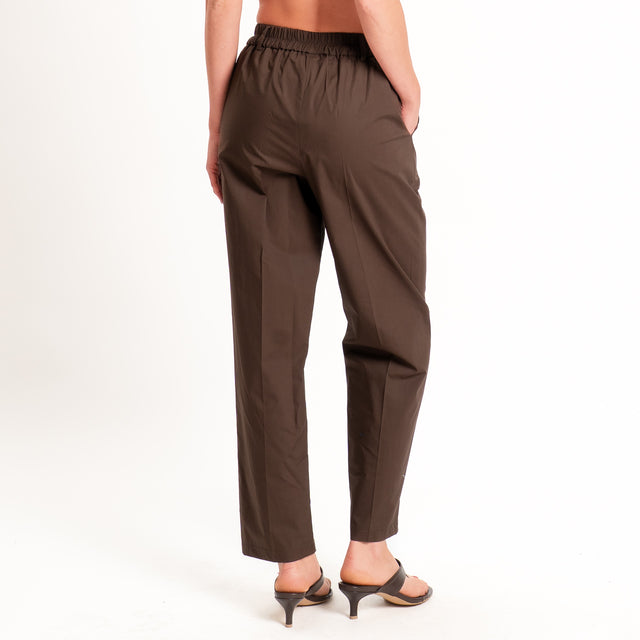 Tensione in-Pantalone cotone superlight elastico dietro- moro