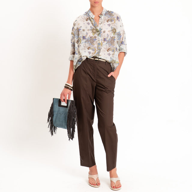 Tensione in-Pantalone cotone superlight elastico dietro- moro