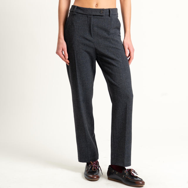 Tensione in- Pantalone tessuto diagonale - antracite melange