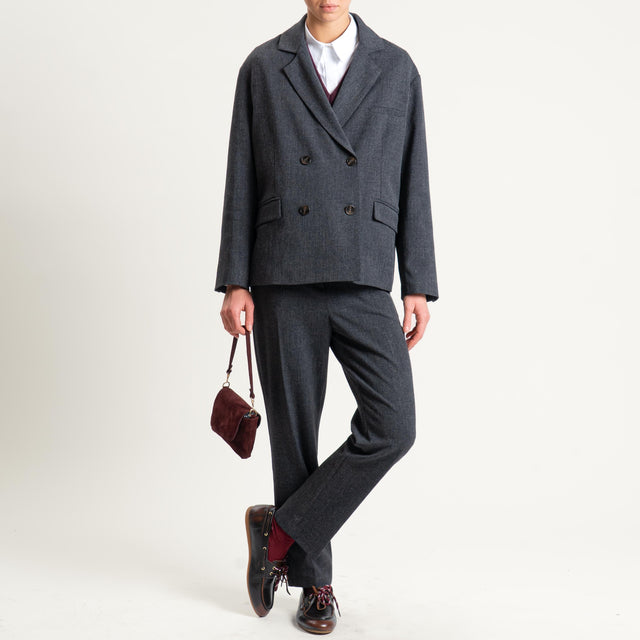 Tensione in- Pantalone tessuto diagonale - antracite melange