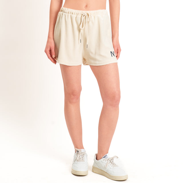 Tensione in-Shorts punto spugna n5 - beige/blu