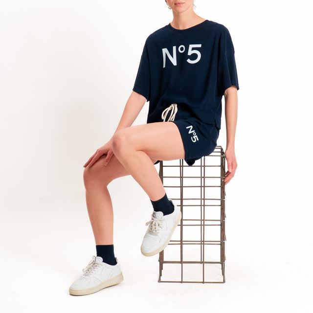 Tensione in-Shorts punto spugna n5 - Blu/bianco
