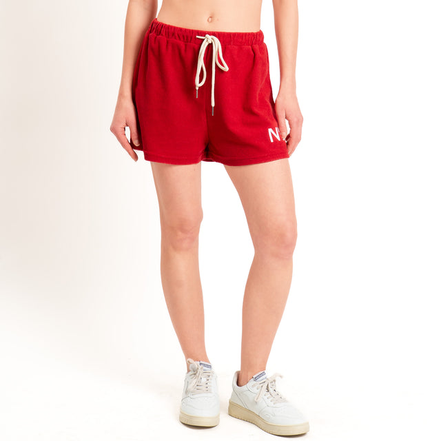 Tensione in-Shorts punto spugna n5 - rosso/bianco