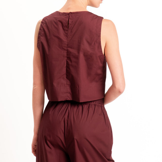 Tensione in-Gilet bottone dietro - Bordeaux