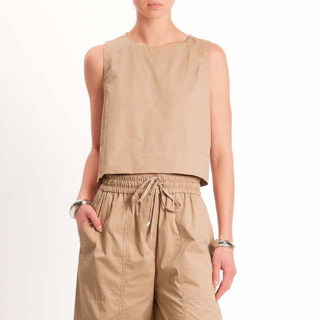 Tensione in-Gilet bottone dietro - desert