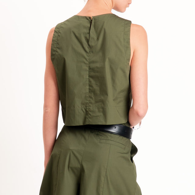 Tensione in-Gilet bottone dietro - militare