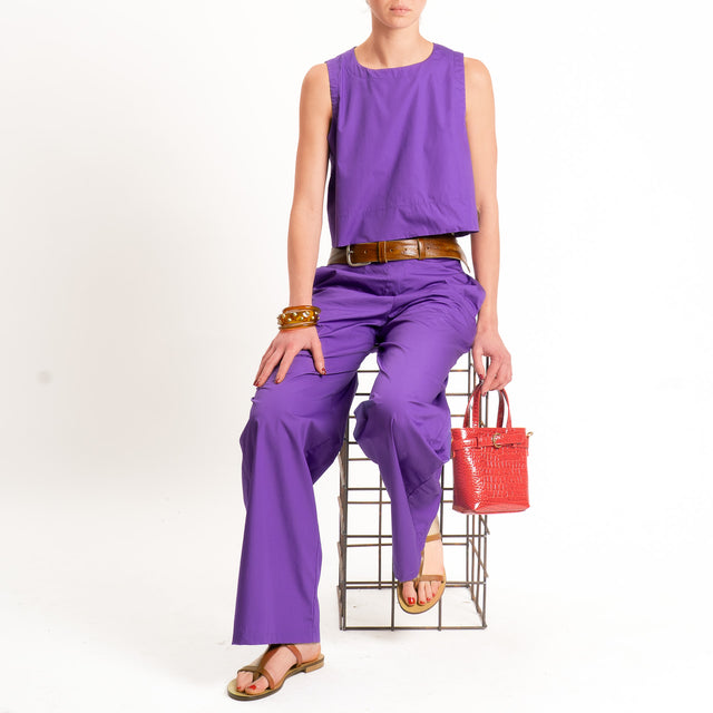 Tensione in-Gilet bottone dietro - viola