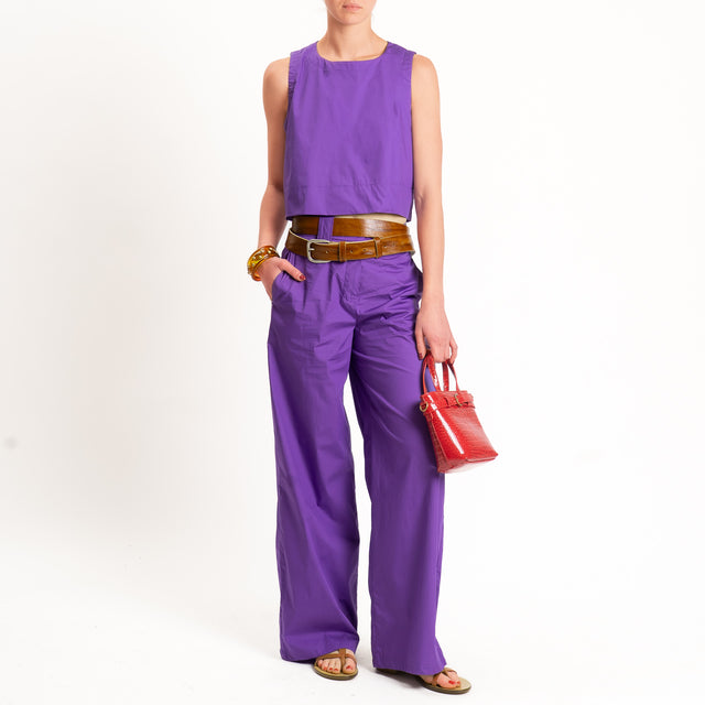 Tensione in-Gilet bottone dietro - viola