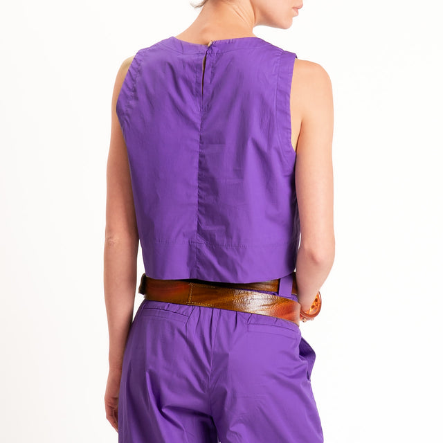 Tensione in-Gilet bottone dietro - viola