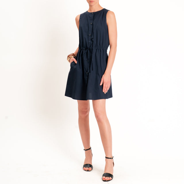 Tensione in-Chemisier corto smanicato con coulisse - blu