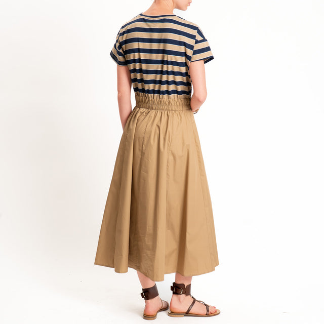 Tensione in-Abito righe doppio tessuto - beige/blu/beige