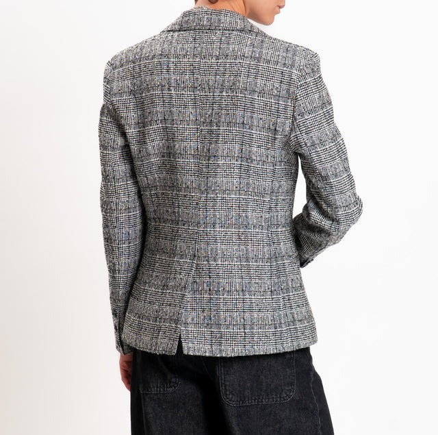 Tensione in-Tweed jacket one button - black/white