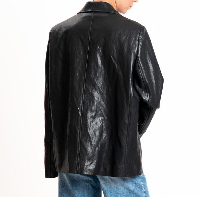 Tensione in-Giacca oversize in similpelle - nero