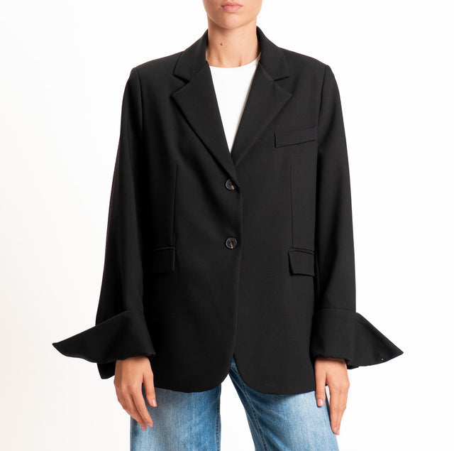 Tensione in-Giacca oversize due bottoni - nero