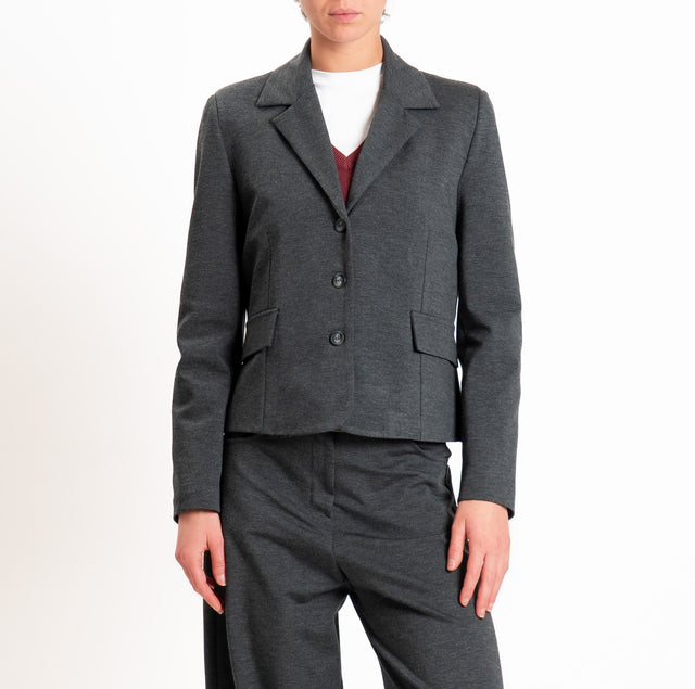 Tensione in-Giacca slim fit punto milano - antracite