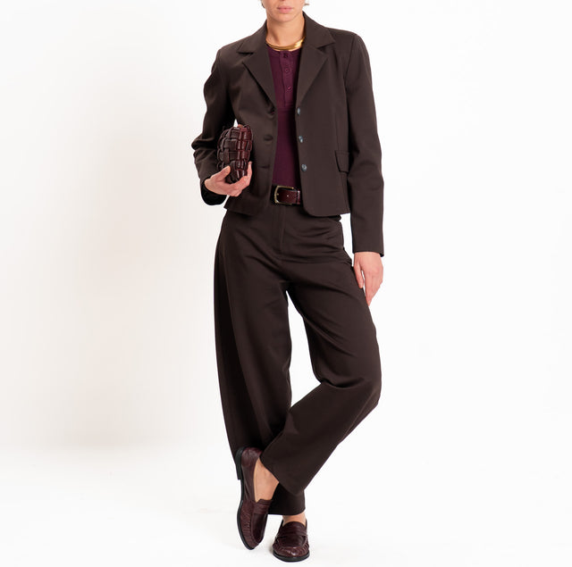 Tensione in-Giacca slim fit punto milano - moro